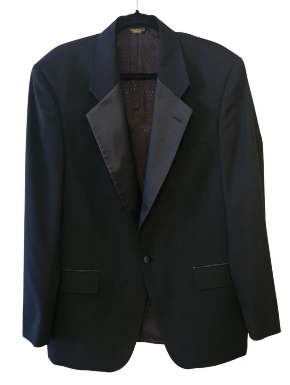 Vintage‎ Bill Blass Black Classic Wool Tuxedo Jacket Size 40R